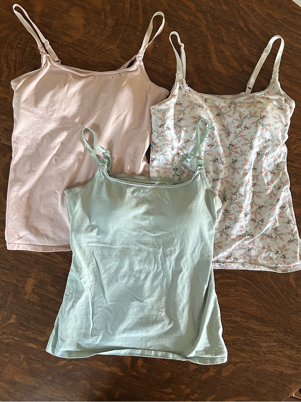 Lot of 3 H&M nursing/breastfeeding tank tops camisoles with cups sewn in
